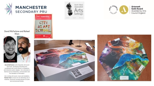 A graphic of art work made by students