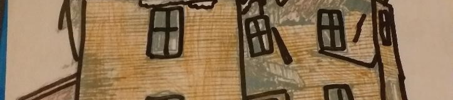 A child's drawing of a house