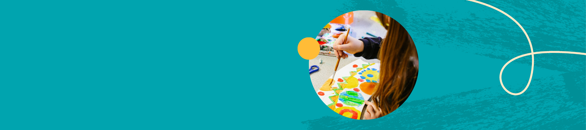 Zoom in of a girl painting