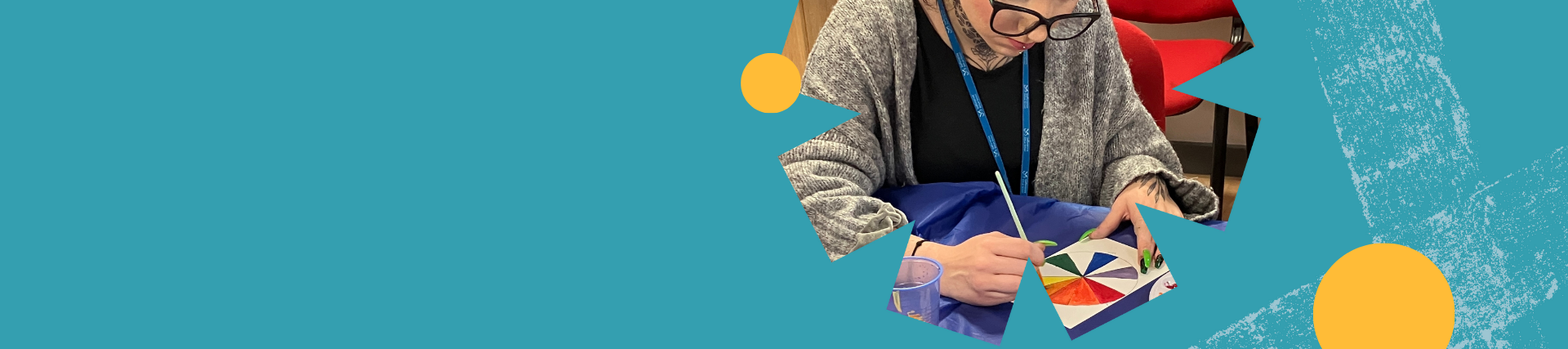 Care leaver taking part in arts activity