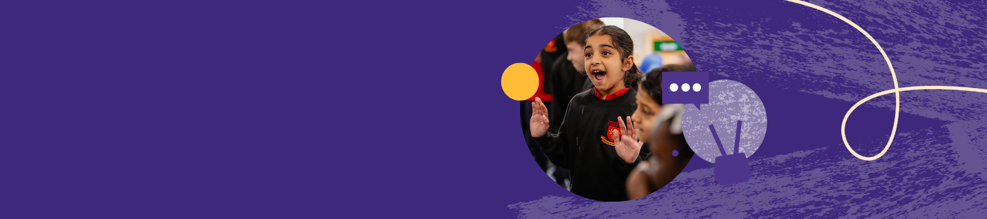 Girl standing with hands up - Hillborough Junior School