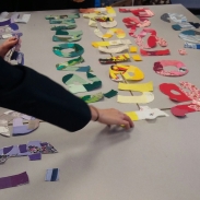 Barnwell School creating typography with textiles