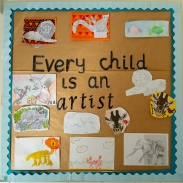 Wall art with Every child is an artist text