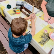 Child taking part in art activity