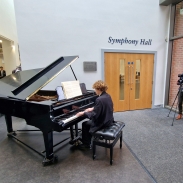 student playing piano