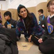 Teacher and Student art activity