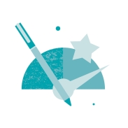 Illustration of a meter with needle pointing right, pen across it, star above—symbolizing high achievement